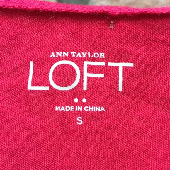 Ann Taylor LOFT Red Sleeveless Tank Top SMALL Ruffled Sheer Embellished Blouse - Picture 3 of 7